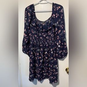 Lily Rose LS blue floral dress 2X NWT